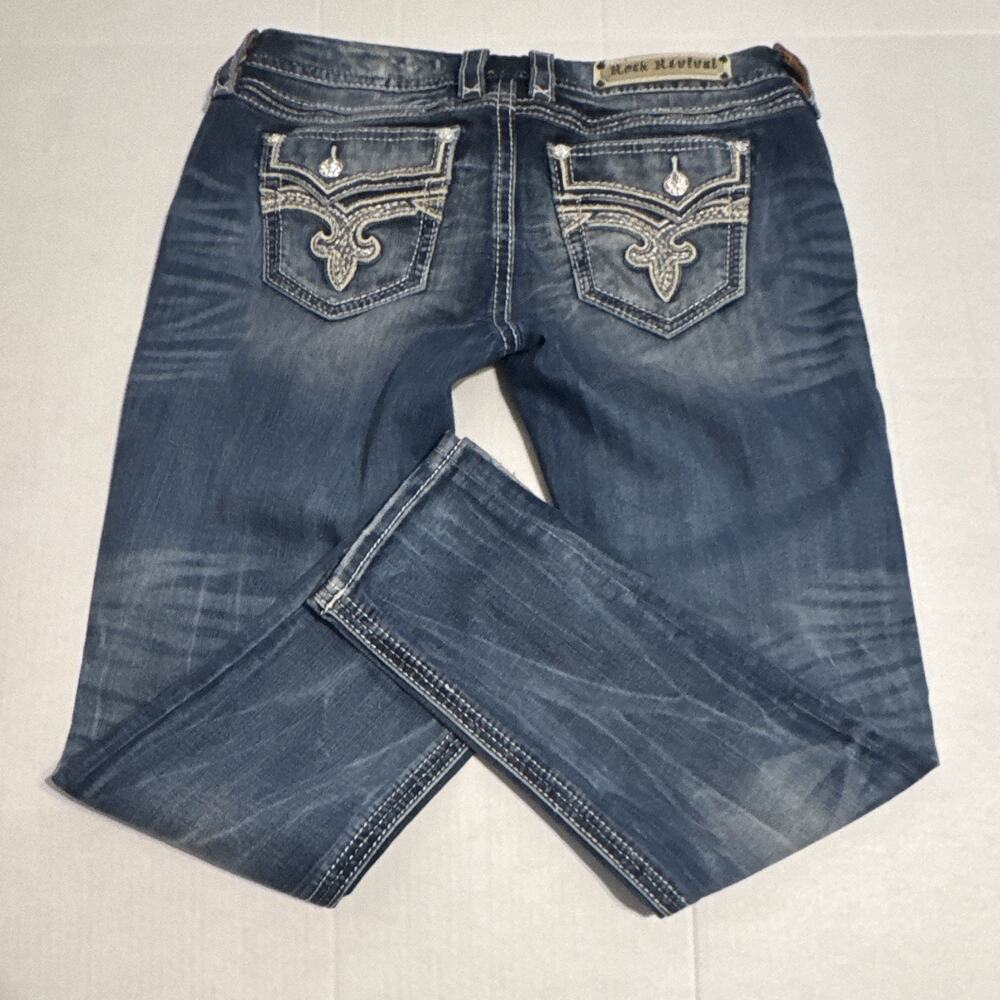 Rock Revival Y2K Western Embellished Distressed Jeans